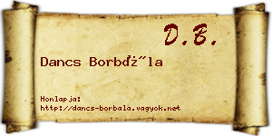 Dancs Borbála névjegykártya